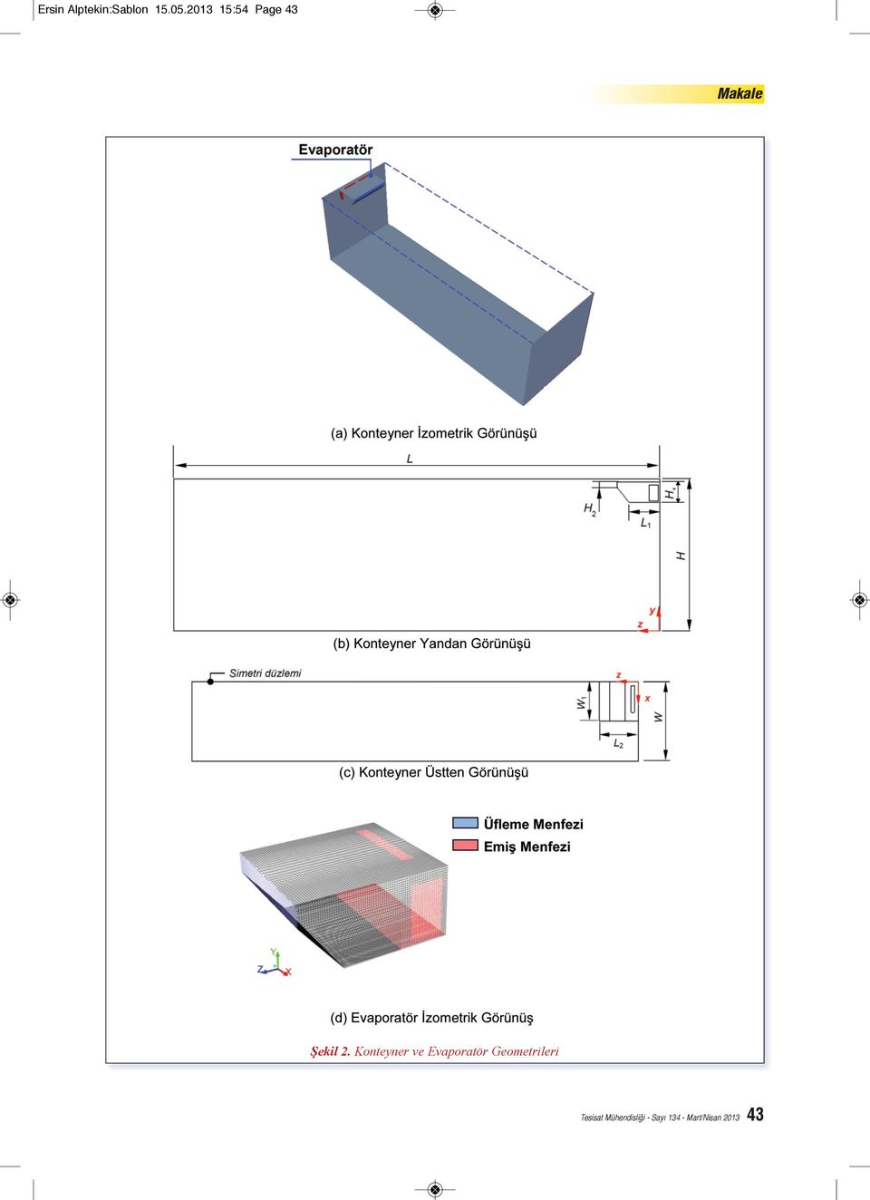 Konteyner ve Evaporatör Geometrileri