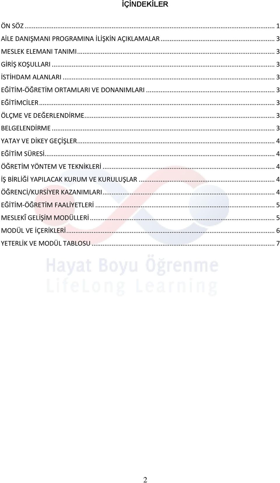 .. 3 YATAY VE DİKEY GEÇİŞLER... 4 EĞİTİM SÜRESİ... 4 ÖĞRETİM YÖNTEM VE TEKNİKLERİ... 4 İŞ BİRLİĞİ YAPILACAK KURUM VE KURULUŞLAR.