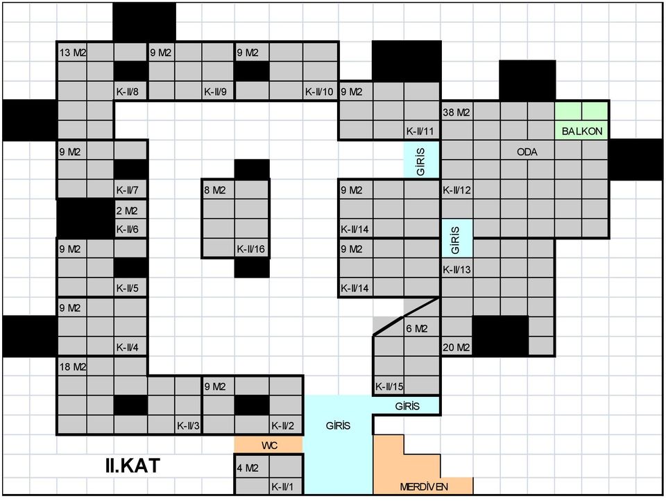 K-II/16 K-II/5 K-II/14 K-II/13 18 M2 K-II/4 II.