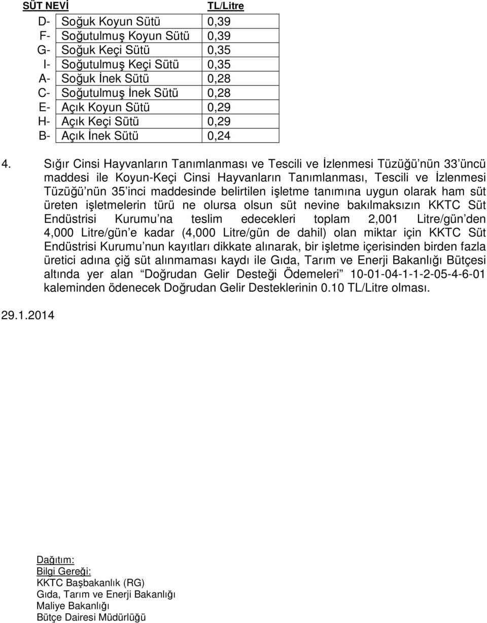 Sığır Cinsi Hayvanların Tanımlanması ve Tescili ve İzlenmesi Tüzüğü nün 33 üncü maddesi ile Koyun-Keçi Cinsi Hayvanların Tanımlanması, Tescili ve İzlenmesi Tüzüğü nün 35 inci maddesinde belirtilen