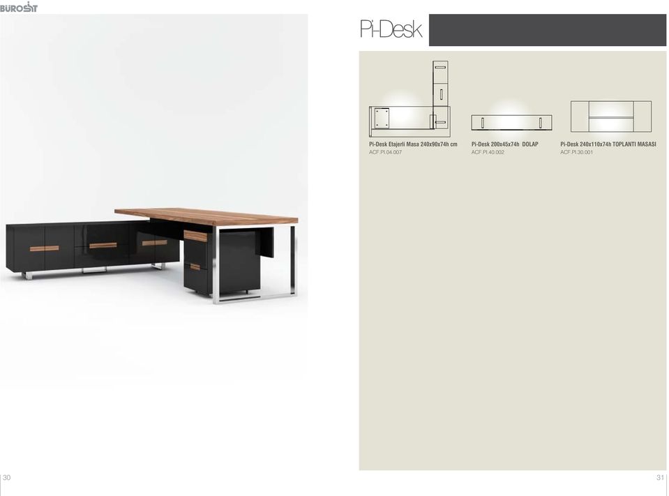 007 Pi-Desk 200x45x74h DOLAP ACF.PI.