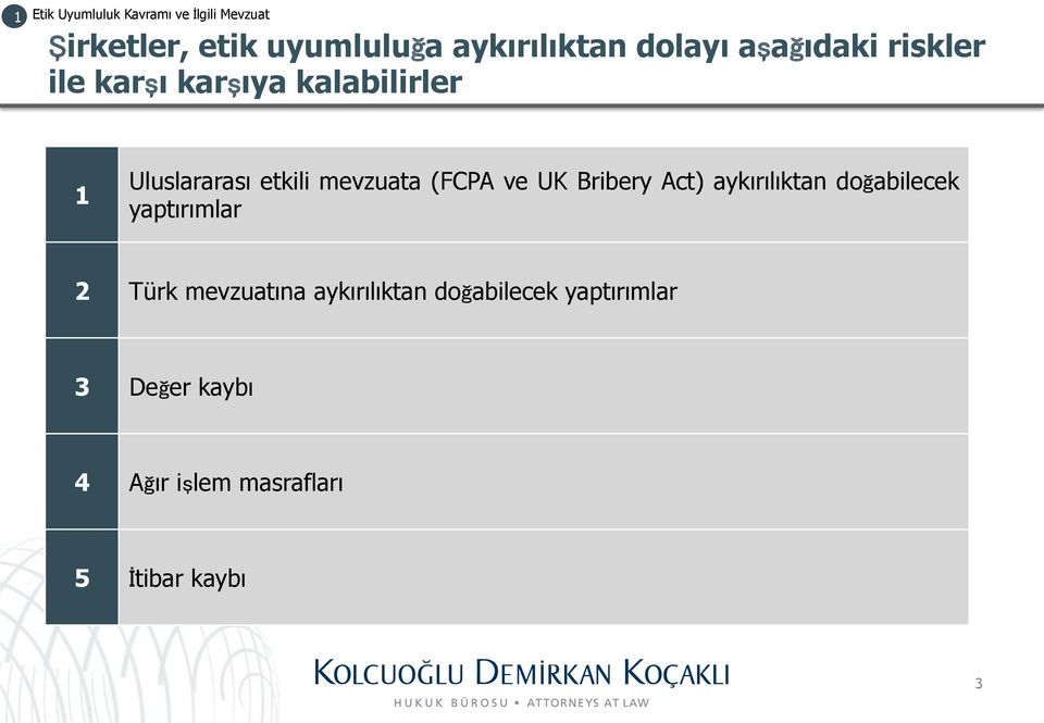 mevzuata (FCPA ve UK Bribery Act) aykırılıktan doğabilecek yaptırımlar 2 Türk