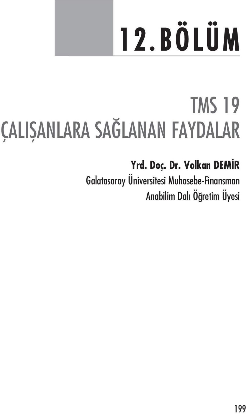 Volkan DEM R Galatasaray Üniversitesi
