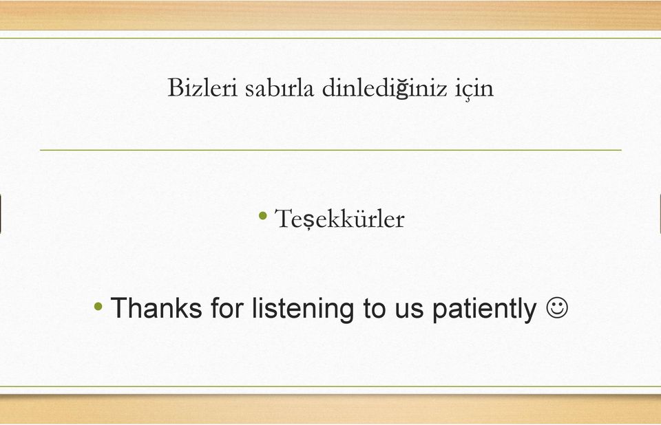 Teşekkürler Thanks