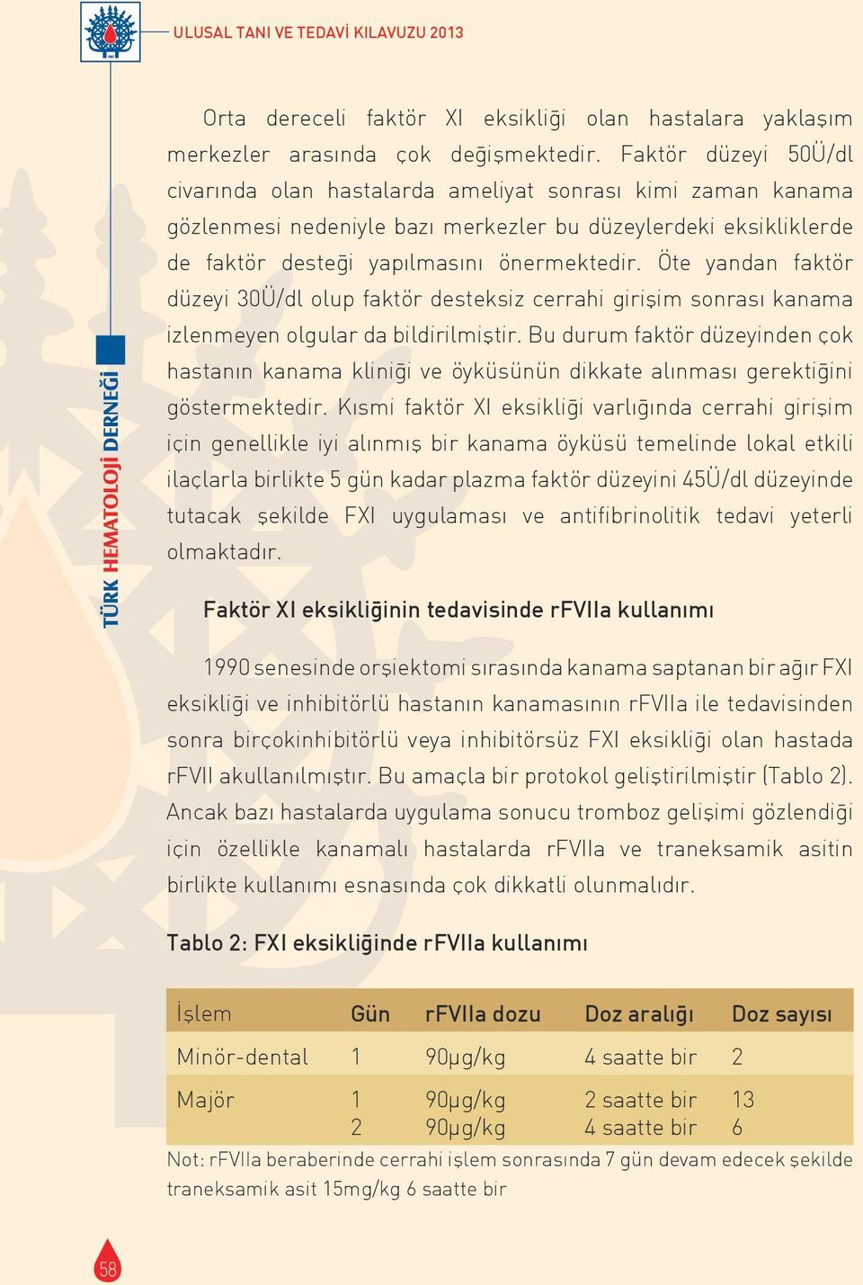 O te yandan faktör düzeyi 30Ü/dl olup faktör desteksiz cerrahi girişim sonrası kanama izlenmeyen olgular da bildirilmiştir.