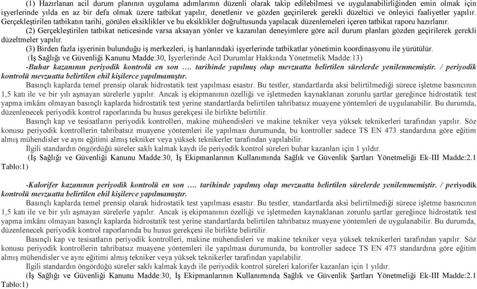 Gerçekleştirilen tatbikatın tarihi, görülen eksiklikler ve bu eksiklikler doğrultusunda yapılacak düzenlemeleri içeren tatbikat raporu hazırlanır.