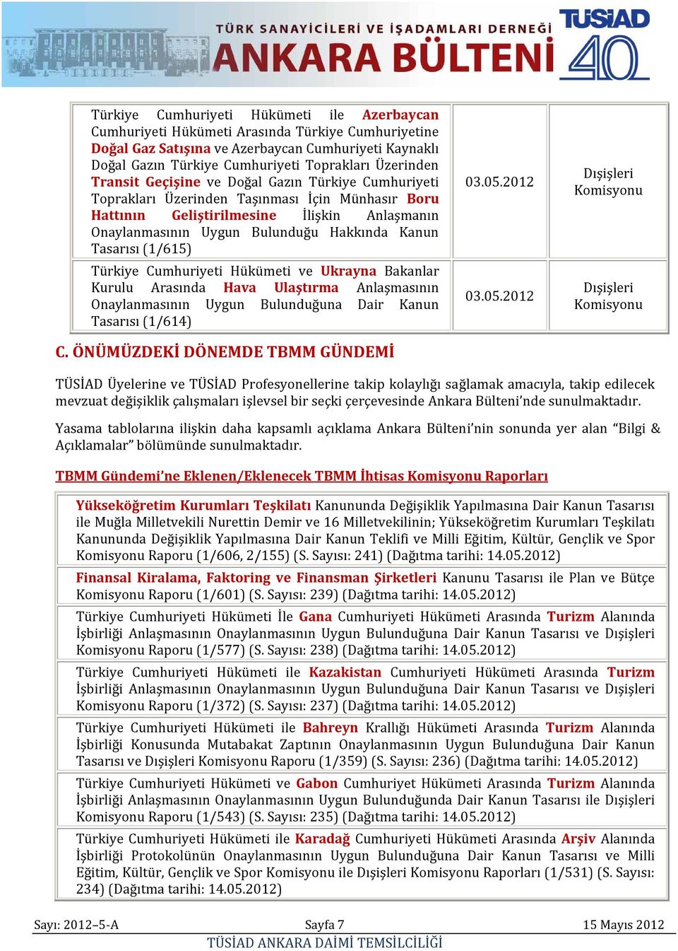 Kanun Tasarısı (1/615) Türkiye Cumhuriyeti Hükümeti ve Ukrayna Bakanlar Kurulu Arasında Hava Ulaştırma Anlaşmasının Onaylanmasının Uygun Bulunduğuna Dair Kanun Tasarısı (1/614) C.