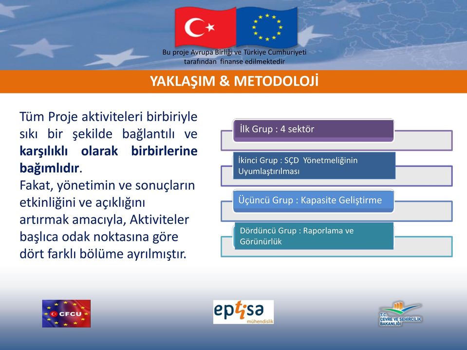 Fakat, yönetimin ve sonuçların etkinliğini ve açıklığını artırmak amacıyla, Aktiviteler başlıca odak