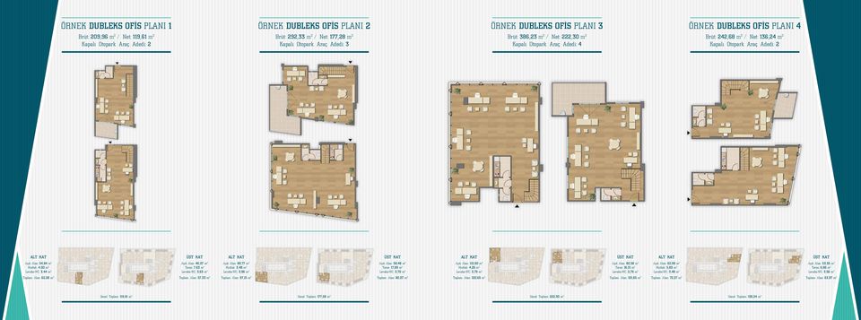 KAT ÜST KAT ALT KAT ÜST KAT Açık Alan: 54,84 m 2 Mutfak: 4,00 m 2 Lavabo-WC: 3,44 m 2 Açık Alan: 46,07 m 2 Teras: 7,63 m 2 Lavabo-WC: 3,63 m 2 Açık Alan: 89,77 m 2 Mutfak: 3,48 m 2 Lavabo-WC: 3,96 m