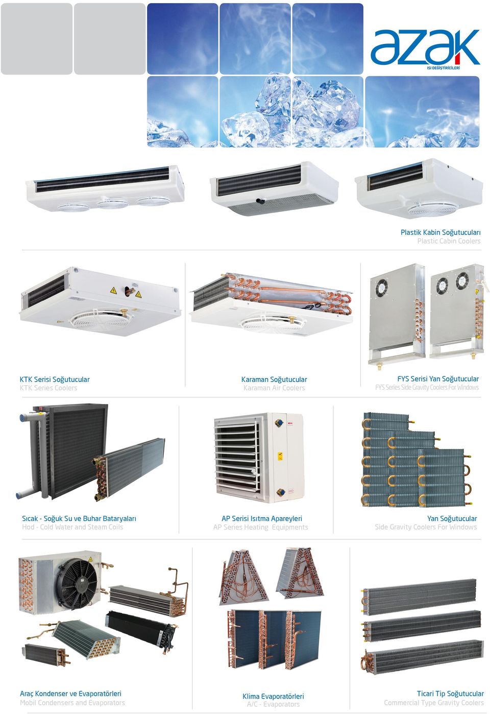 FYS Serisi Yan Soğutucular FYS Series Side Gravity Coolers For Windows AP Serisi Isıtma Apareyleri AP Series Heating Equipments Yan