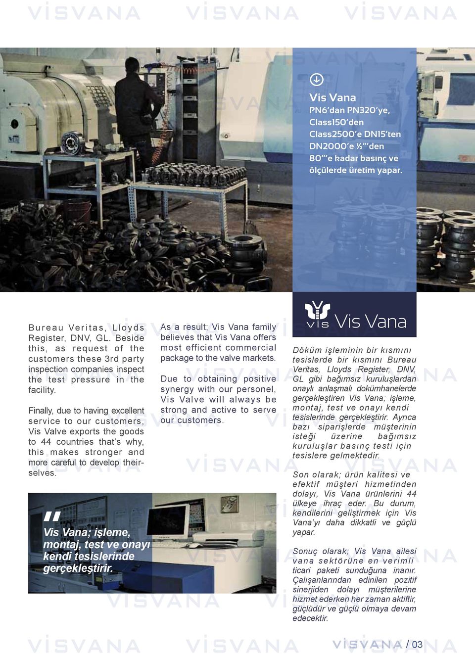 Finally, due to having excellent service to our customers, Vis Valve exports the goods to countries that s why, this makes stronger and more careful to develop theirselves.