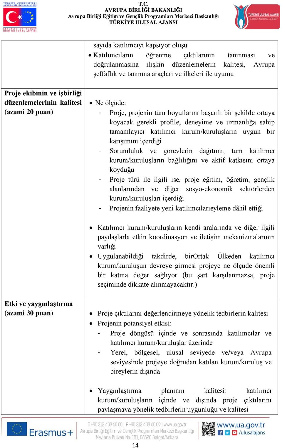 tamamlayıcı katılımcı kurum/kuruluşların uygun bir karışımını içerdiği - Sorumluluk ve görevlerin dağıtımı, tüm katılımcı kurum/kuruluşların bağlılığını ve aktif katkısını ortaya koyduğu - Proje türü