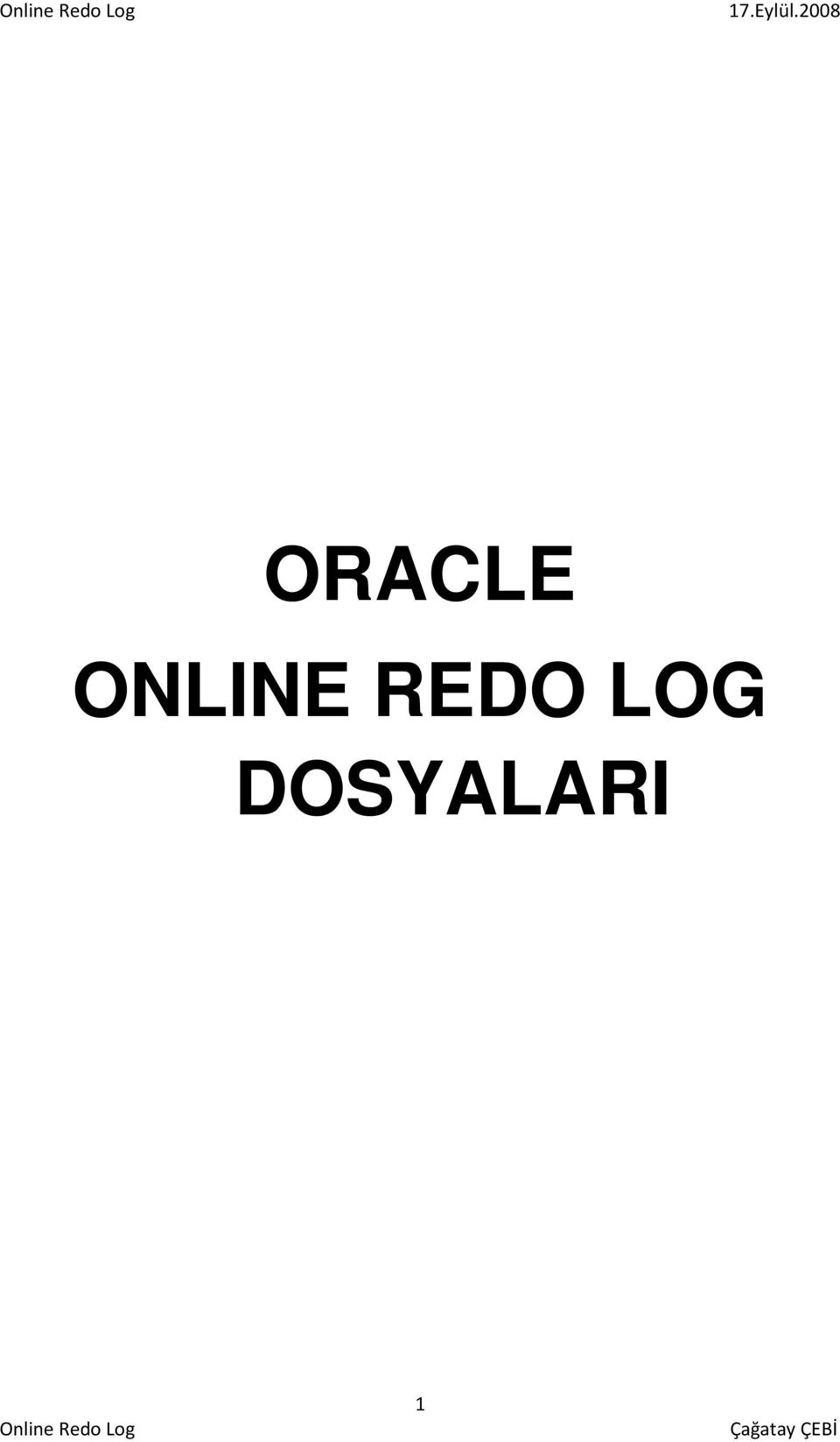 REDO LOG