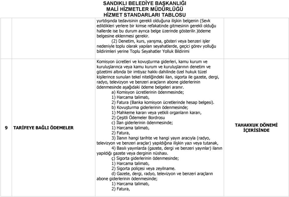 (2) Denetim, kurs, yarışma, gösteri veya benzeri işler nedeniyle toplu olarak yapılan seyahatlerde, geçici görev yolluğu bildirimleri yerine Toplu Seyahatler Yolluk Bildirimi Komisyon ücretleri ve