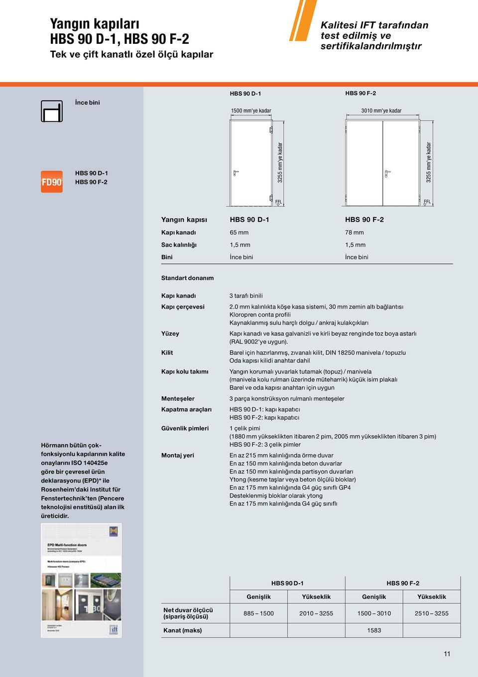 Hörmann bütün çokfonksiyonlu kapılarının kalite onaylarını ISO 140425e göre bir çevresel ürün deklarasyonu (EPD)* ile Rosenheim daki Institut für Fenstertechnik ten (Pencere teknolojisi enstitüsü)