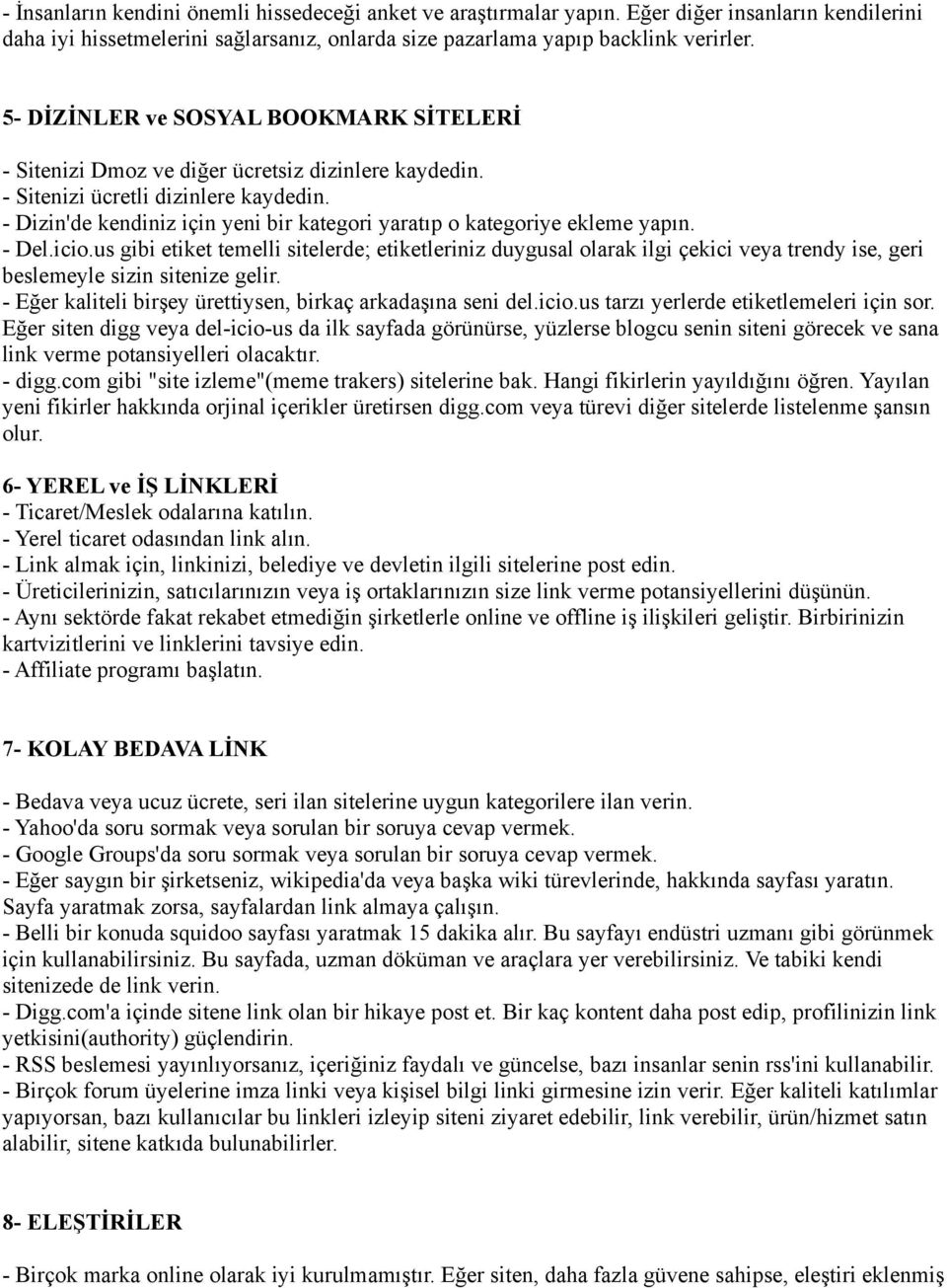 - Dizin'de kendiniz için yeni bir kategori yaratıp o kategoriye ekleme yapın. - Del.icio.