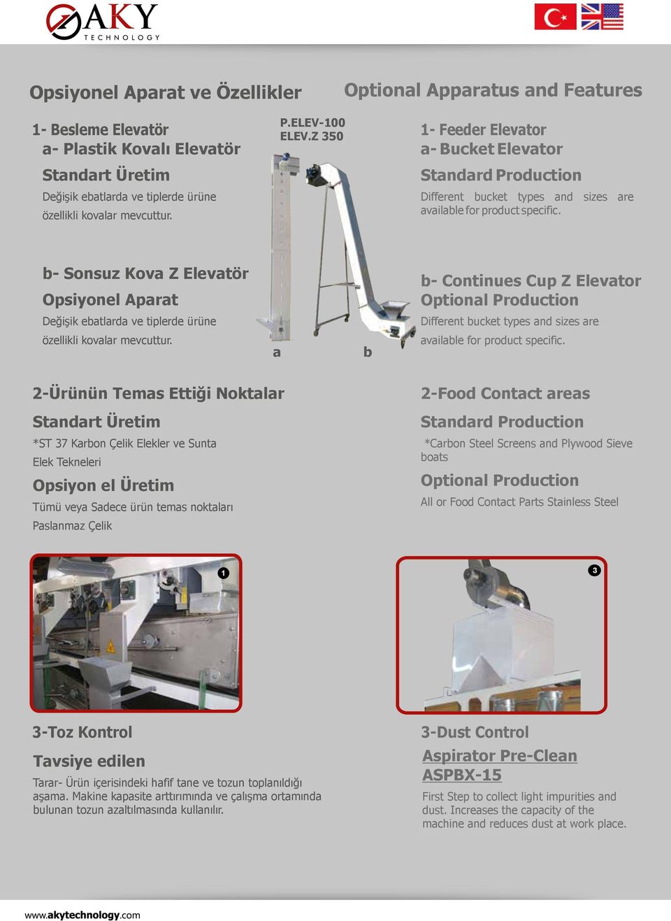 Different bucket types and sizes are available for product specific.