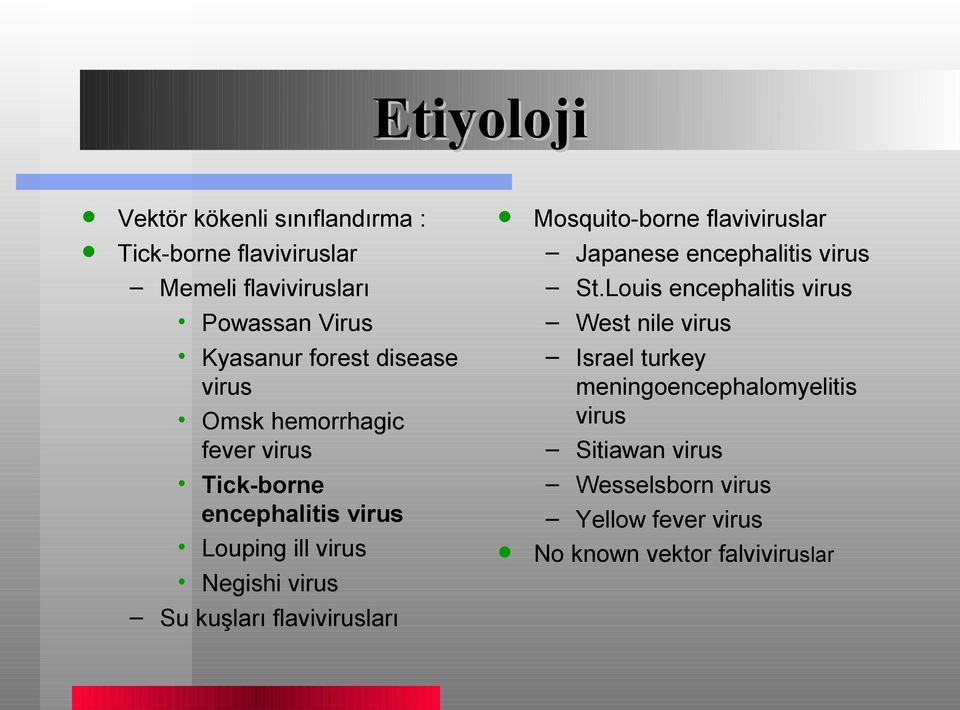 flavivirusları Mosquito-borne flaviviruslar Japanese encephalitis virus St.