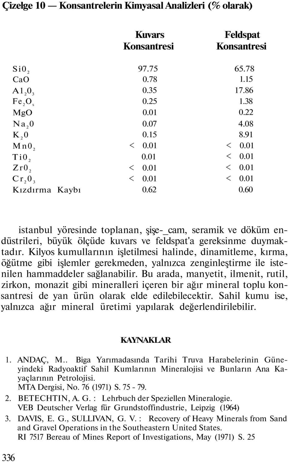 Kilyos kumullarının işletilmesi halinde, dinamitleme, kırma, öğütme gibi işlemler gerekmeden, yalnızca zenginleştirme ile istenilen hammaddeler sağlanabilir.