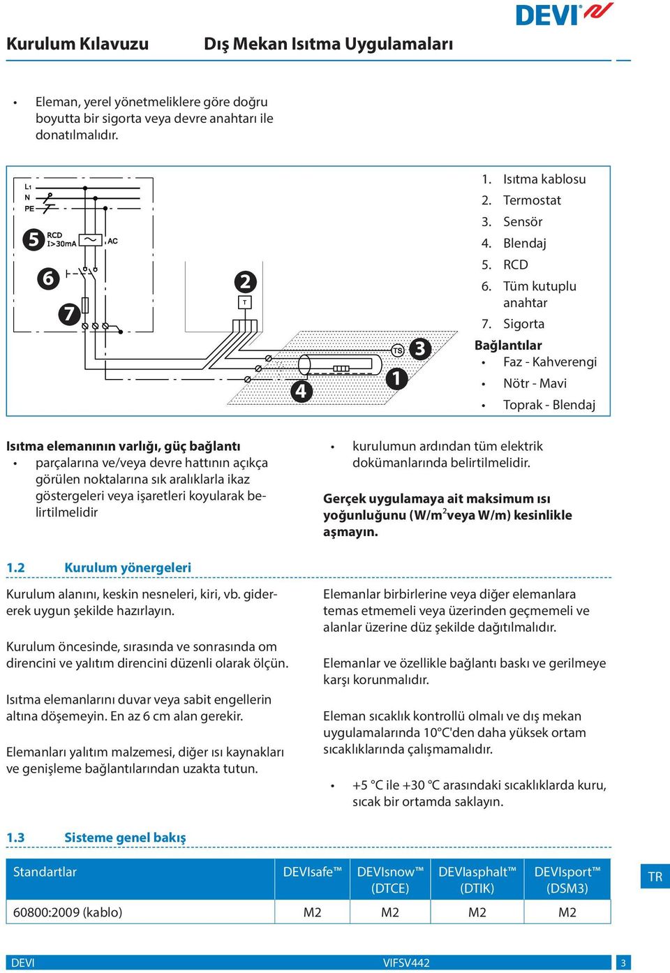 göstergeleri veya işaretleri koyularak belirtilmelidir kurulumun ardından tüm elektrik dokümanlarında belirtilmelidir. Gerçek uygulamaya ait maksimum ısı yoğunluğunu (W/mveya W/m) kesinlikle aşmayın.