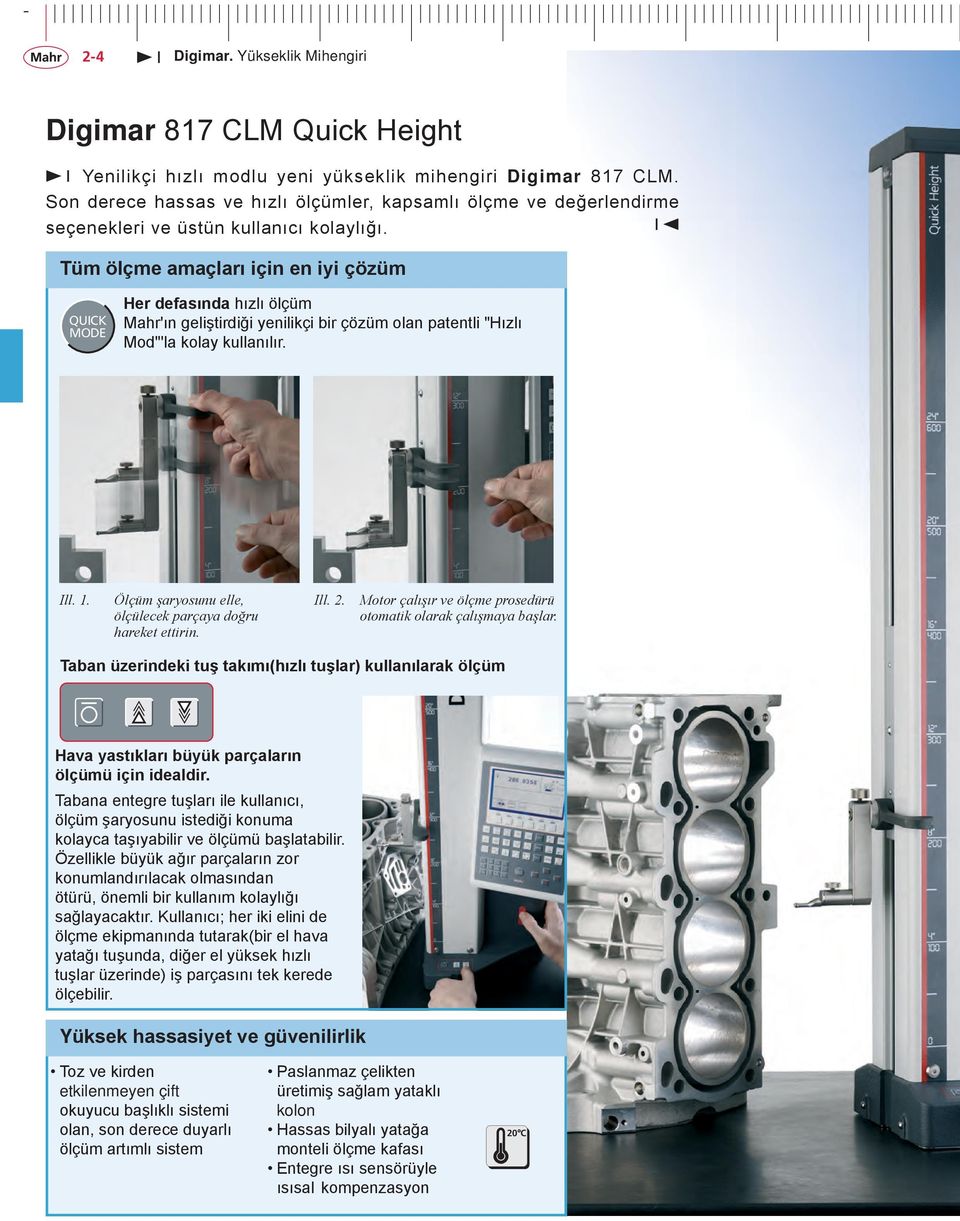 Tüm ölçme amaçları için en iyi çözüm QUICK MODE Her defasında hızlı ölçüm Mahr'ın geliştirdiği yenilikçi bir çözüm olan patentli "Hızlı Mod"'la kolay kullanılır. Ill. 1.
