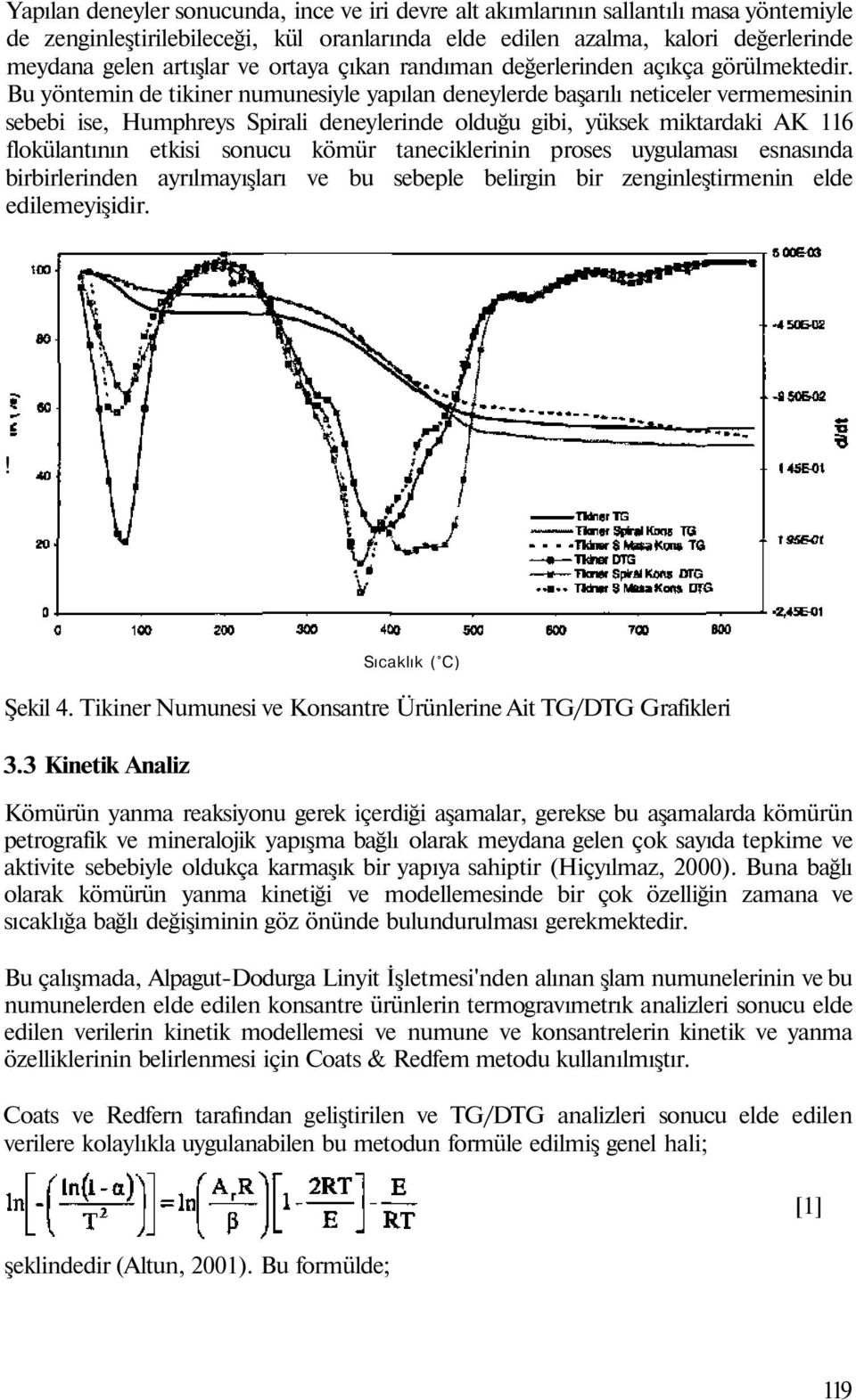 Bu yöntemin de tikiner numunesiyle yapılan deneylerde başarılı neticeler vermemesinin sebebi ise, Humphreys Spirali deneylerinde olduğu gibi, yüksek miktardaki AK 116 flokülantının etkisi sonucu