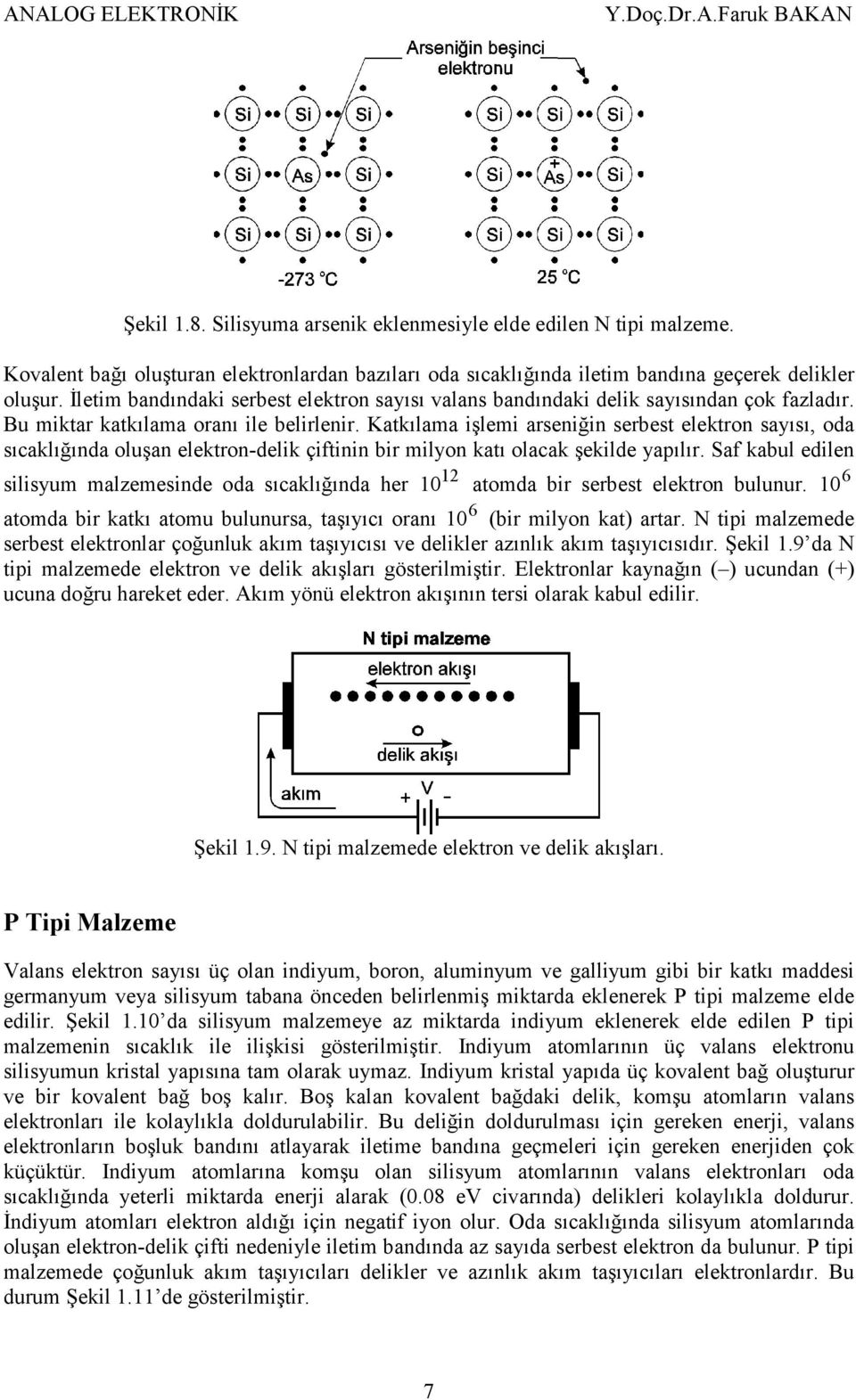 Katkılama işlemi arseniğin serbest elektron sayısı, oda sıcaklığında oluşan elektron-delik çiftinin bir milyon katı olacak şekilde yapılır.