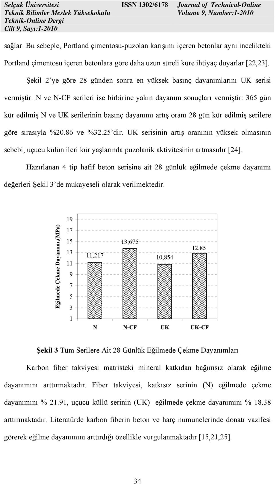 365 gün kür edilmiş N ve UK serilerinin basınç dayanımı artış oranı 28 gün kür edilmiş serilere göre sırasıyla %20.86 ve %32.25 dir.