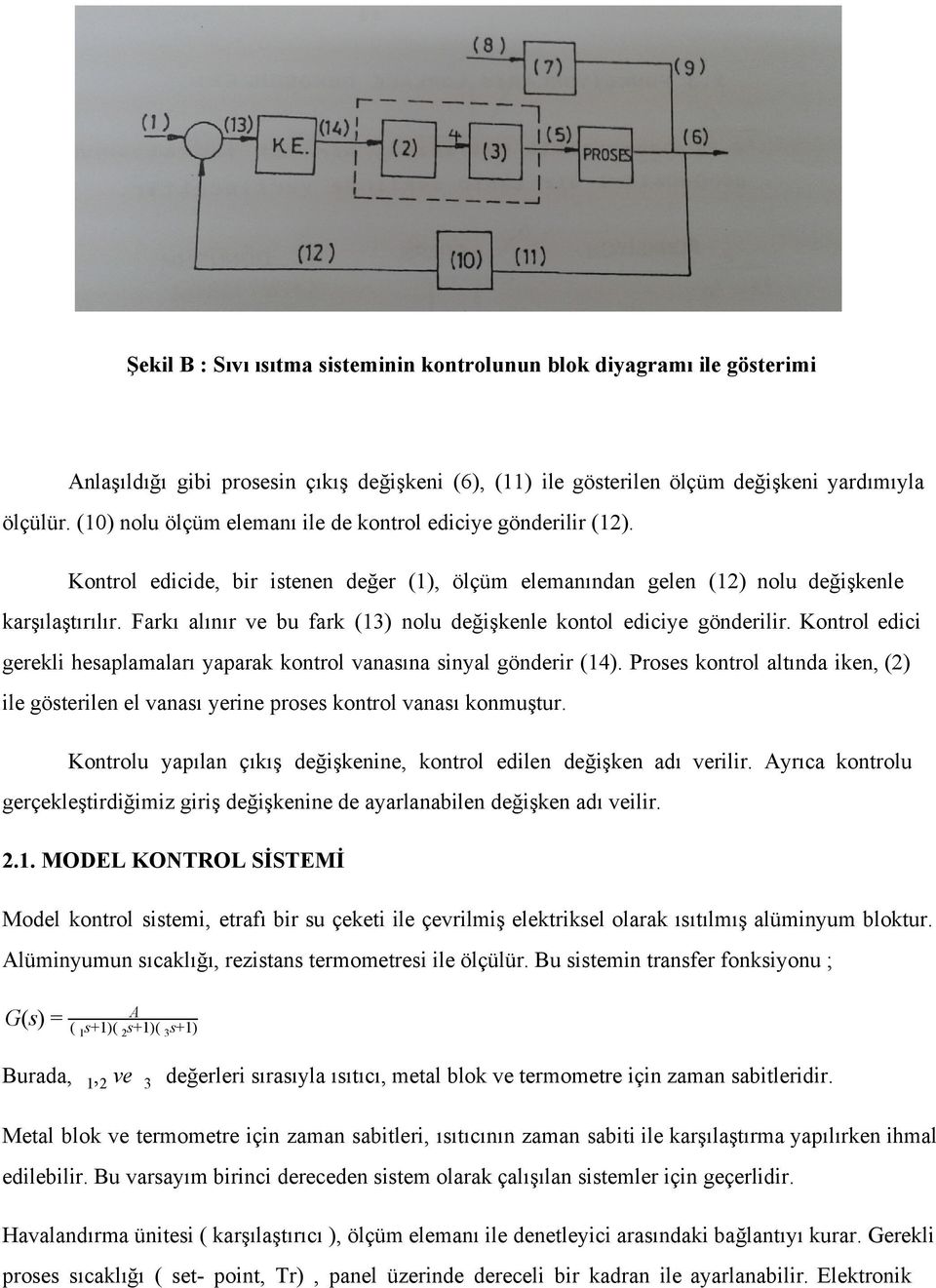 Farkı alınır ve bu fark (3) nolu değişkenle kontol ediciye gönderilir. Kontrol edici gerekli hesaplamaları yaparak kontrol vanasına sinyal gönderir (4).