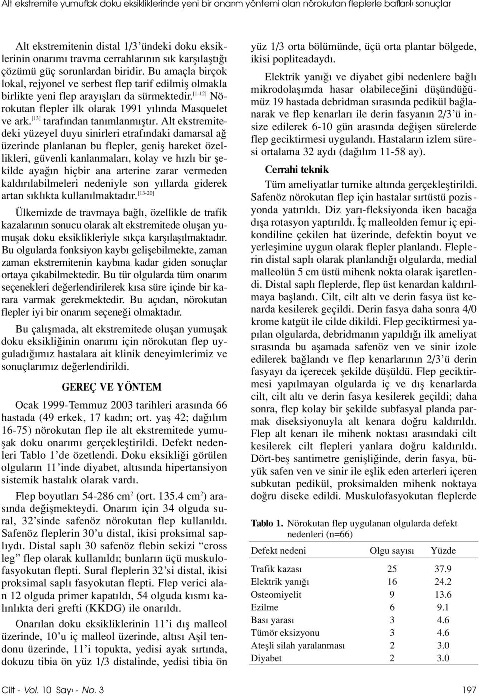 [1-12] Nörokutan flepler ilk olarak 1991 y l nda Masquelet ve ark. [13] taraf ndan tan mlanm flt r.