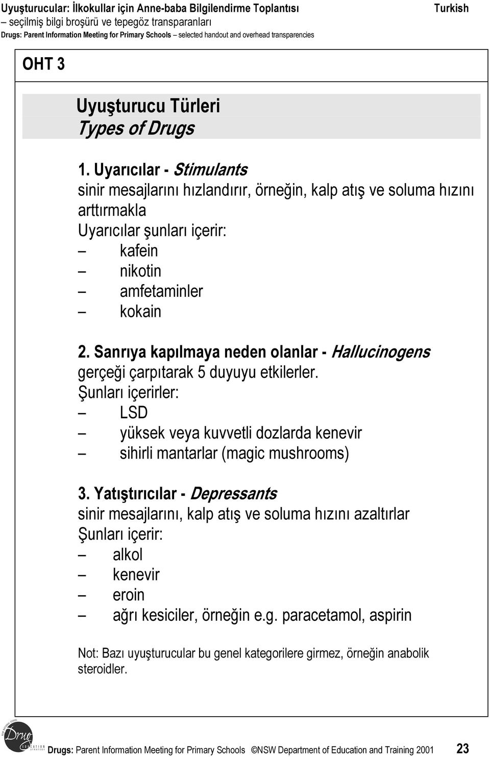 Sanrıya kapılmaya neden olanlar - Hallucinogens gerçeği çarpıtarak 5 duyuyu etkilerler. Şunları içerirler: LSD yüksek veya kuvvetli dozlarda kenevir sihirli mantarlar (magic mushrooms) 3.