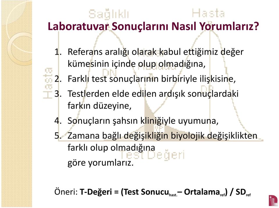 Farklı test sonuçlarının birbiriyle ilişkisine, 3.