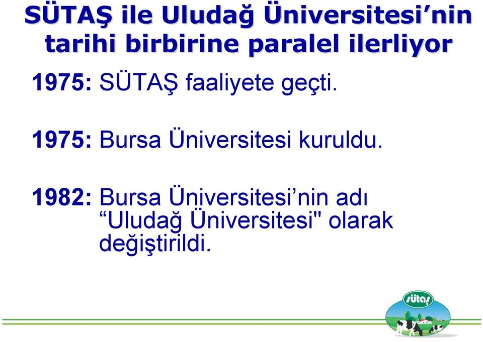 geçti. 1975: Bursa Üniversitesi kuruldu.