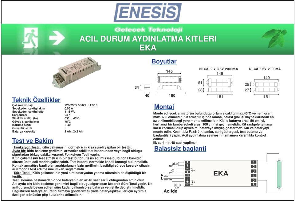 ..x Ah est ve Bakim ACI DURUM AYDIAMA KIERI Fonksiyon esti : Kitin çalismasini görmek için kisa süreli yapilan bir tir.