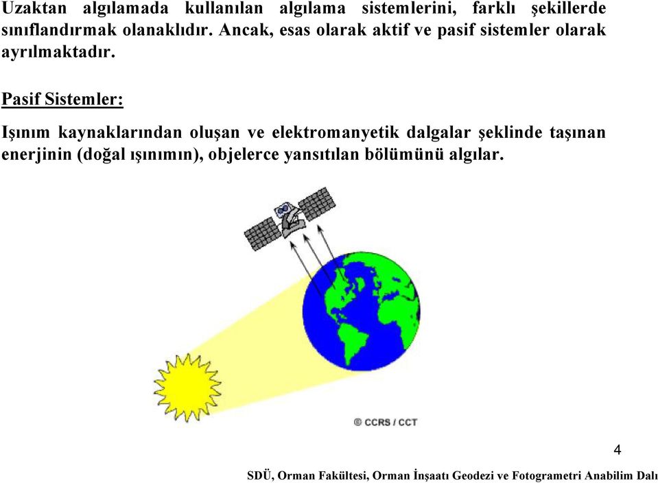 Ancak, esas olarak aktif ve pasif sistemler olarak ayrılmaktadır.