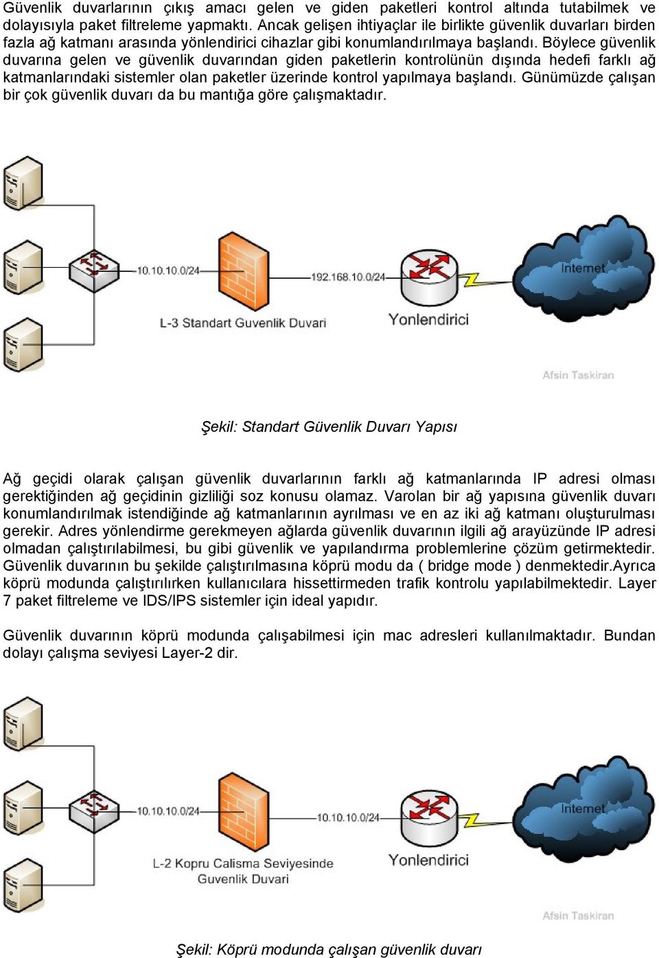 Böylece güvenlik duvarına gelen ve güvenlik duvarından giden paketlerin kontrolünün dışında hedefi farklı ağ katmanlarındaki sistemler olan paketler üzerinde kontrol yapılmaya başlandı.