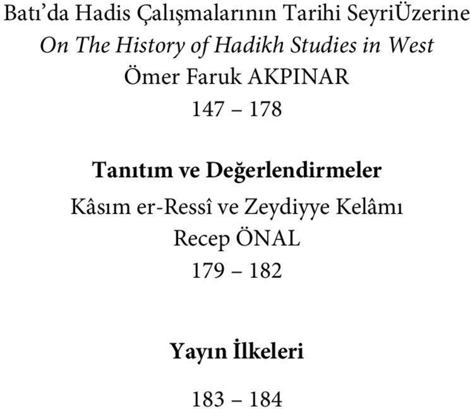 AKPINAR 147 178 Tanıtım ve Değerlendirmeler Kâsım