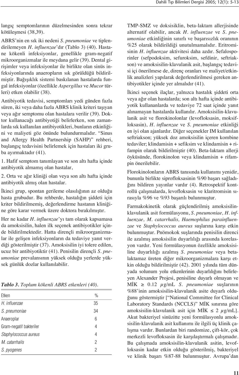 Dental girişimler veya infeksiyonlar ile birlikte olan sinüs infeksiyonlar nda anaeroplar n s k görüldüğü bildirilmiştir.