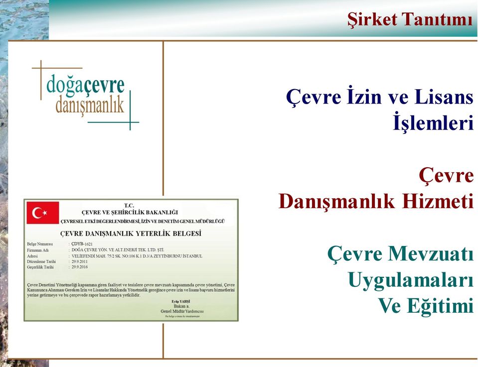 Çevre Danışmanlık Hizmeti