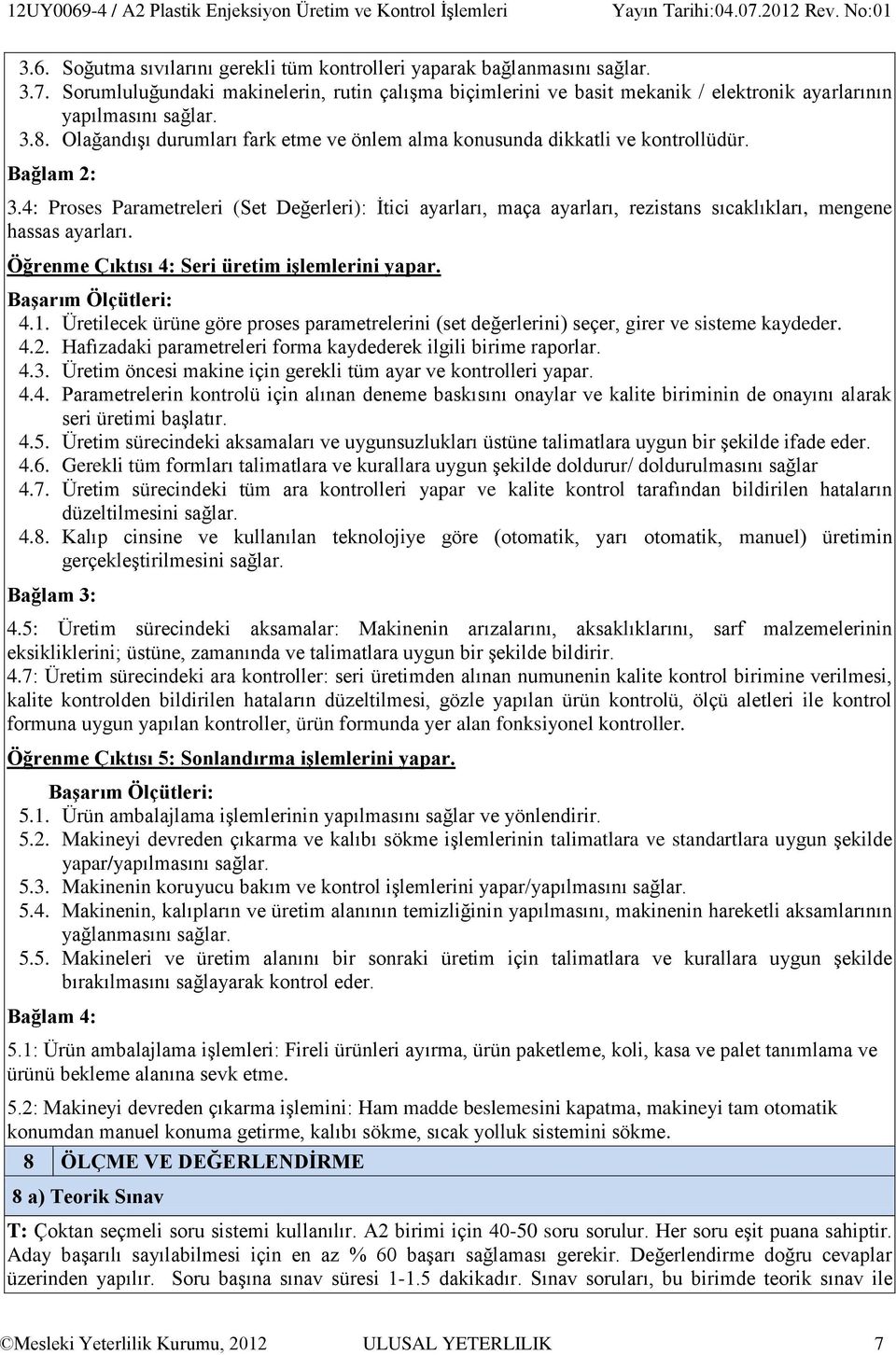 Olağandışı durumları fark etme ve önlem alma konusunda dikkatli ve kontrollüdür. Bağlam 2: 3.