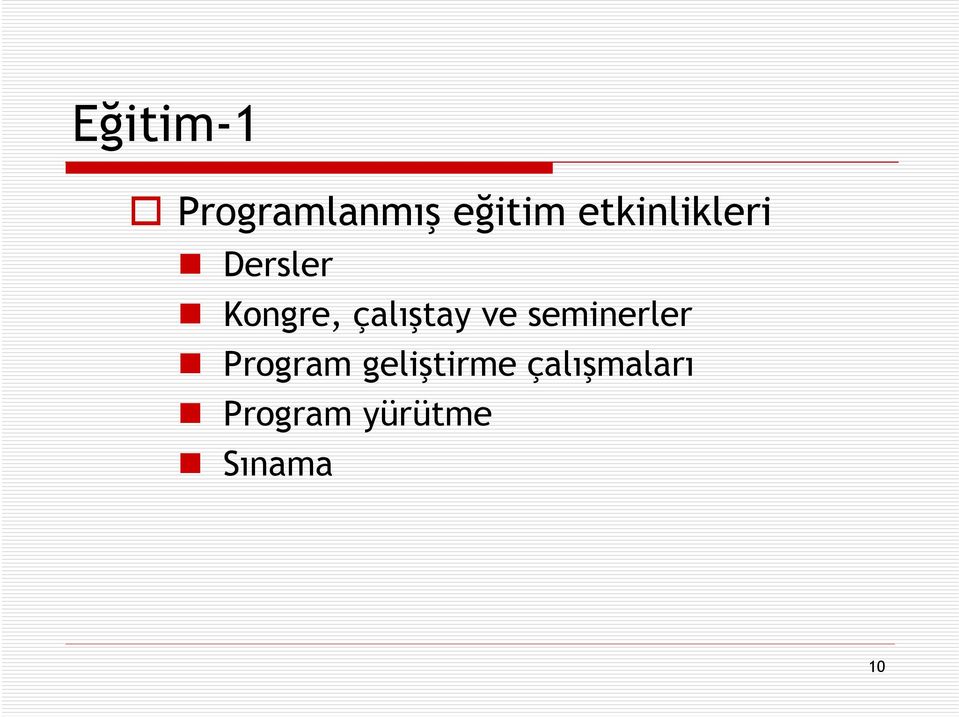 çalıştay ve seminerler Program