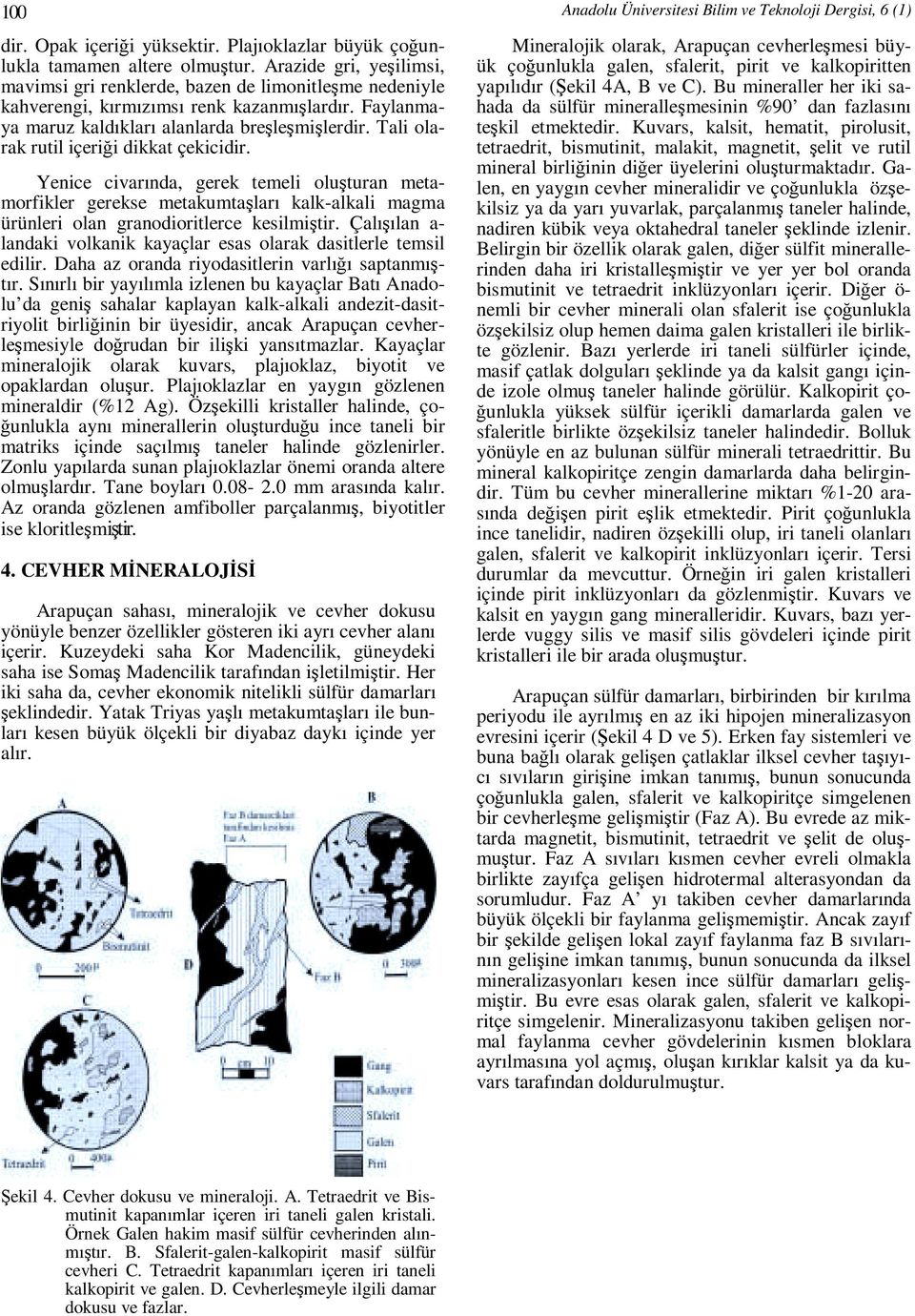 Tali olarak rutil içeriği dikkat çekicidir. Yenice civarında, gerek temeli oluşturan metamorfikler gerekse metakumtaşları kalk-alkali magma ürünleri olan granodioritlerce kesilmiştir.