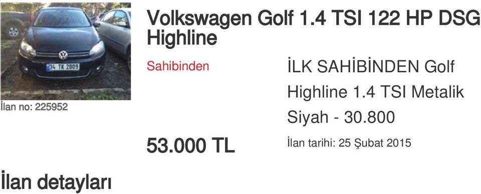 SAHİBİNDEN Golf Highline 1.