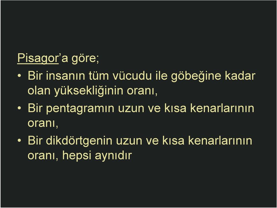 pentagramın uzun ve kısa kenarlarının oranı, Bir