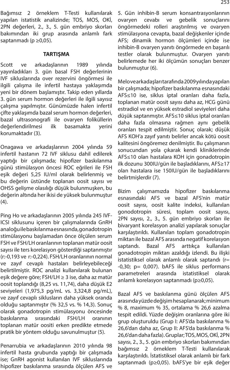 gün basal FSH değerlerinin IVF sikluslarında over rezervini öngörmesi ile ilgili çalışma ile infertil hastaya yaklaşımda yeni bir dönem başlamıştır. Takip eden yıllarda 3.