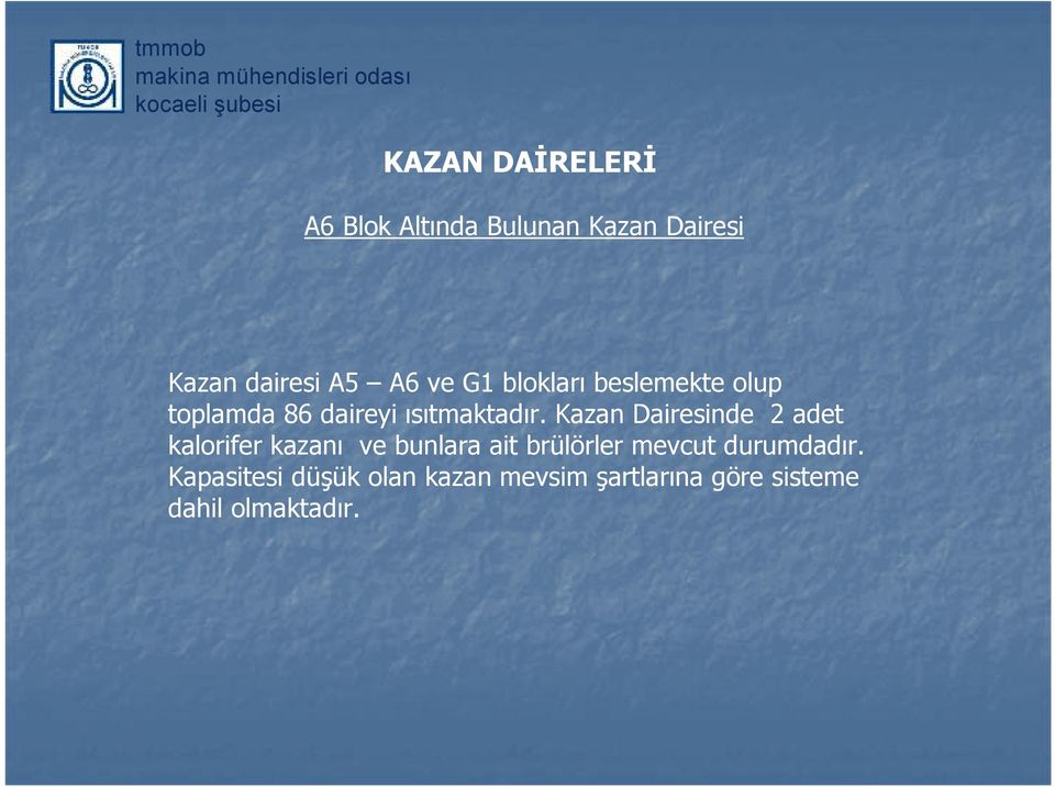 Kazan Dairesinde 2 adet kalorifer kazanı ve bunlara ait brülörler