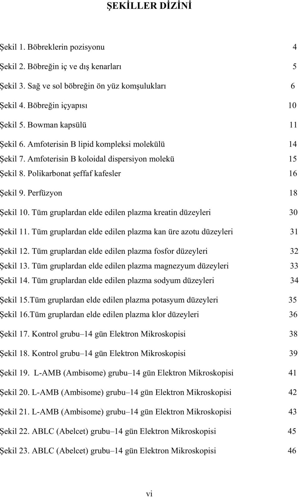 Tüm gruplardan elde edilen plazma kreatin düzeyleri 30 ekil 11. Tüm gruplardan elde edilen plazma kan üre azotu düzeyleri 31 ekil 12. Tüm gruplardan elde edilen plazma fosfor düzeyleri 32 ekil 13.