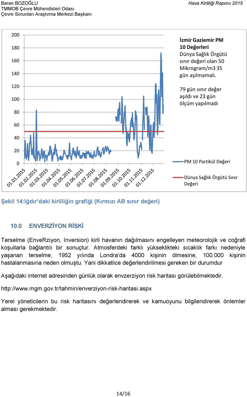 ENVERZİYON RİSKİ Terselme (EnveRziyon, Inversion) kirli havanın dağılmasını engelleyen meteorolojik ve coğrafi koşullarla bağlantılı bir sonuçtur.