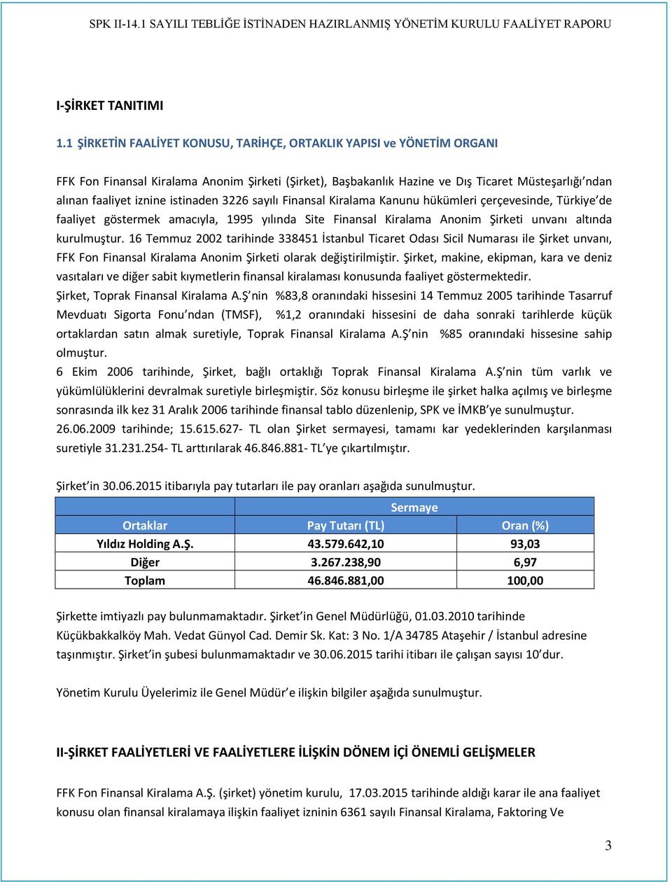 istinaden 3226 sayılı Finansal Kiralama Kanunu hükümleri çerçevesinde, Türkiye de faaliyet göstermek amacıyla, 1995 yılında Site Finansal Kiralama Anonim Şirketi unvanı altında kurulmuştur.