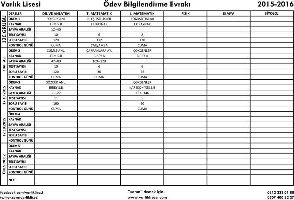 B EK EK 12--40 10 6 8 120 112 128 CUMA ÇARŞAMBA CUMA CÜMLE ANL. ÇARPANLARA AY.